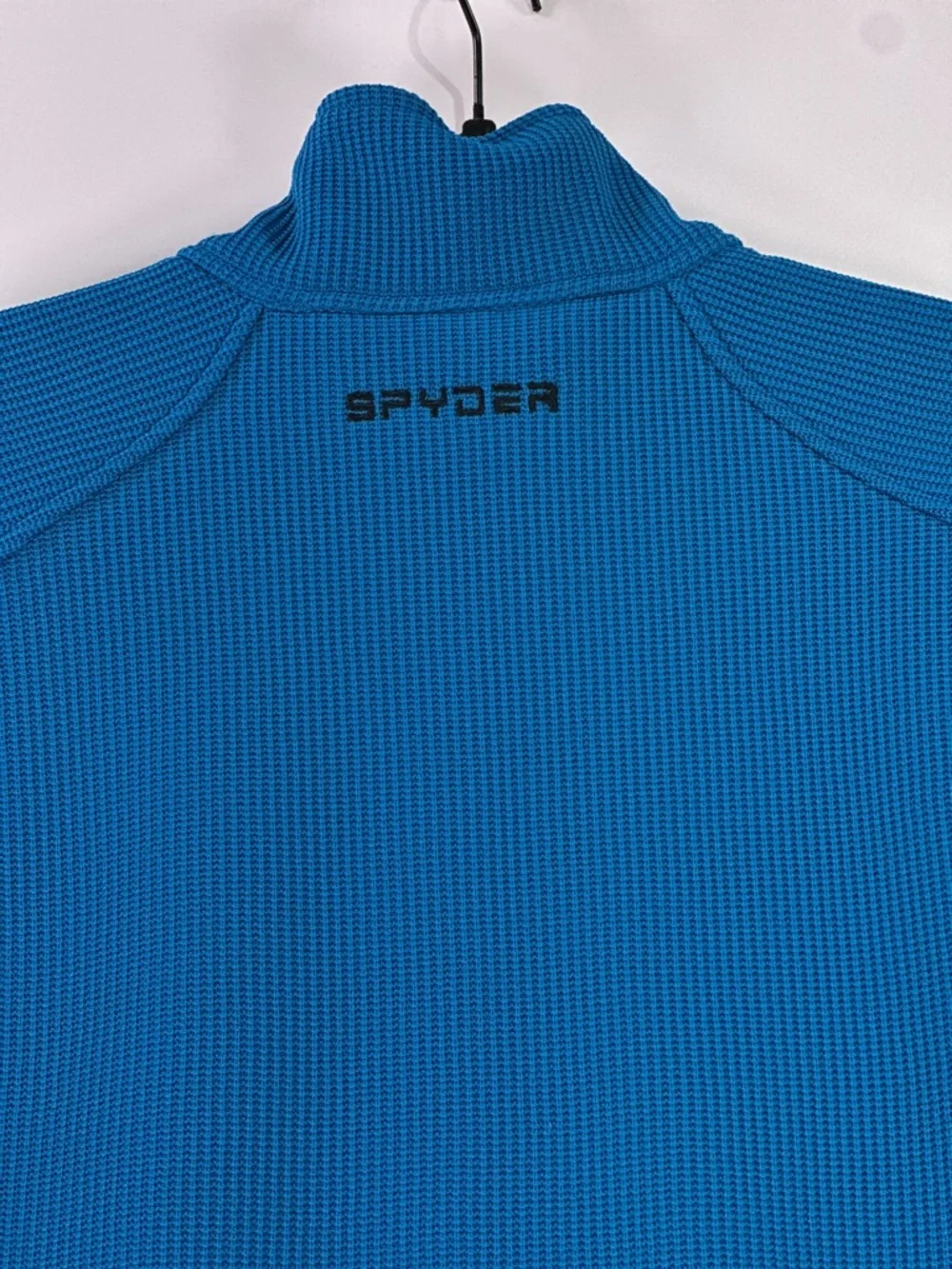Spyder Outbound Half Zip Core Sweater Mock Neck Knit Fleece Blue Black Mens M